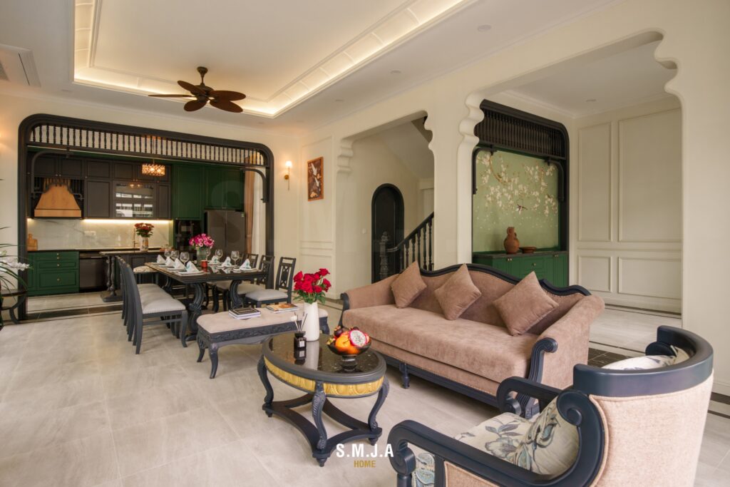 Thi công biệt thự Indochine đẹp chuẩn