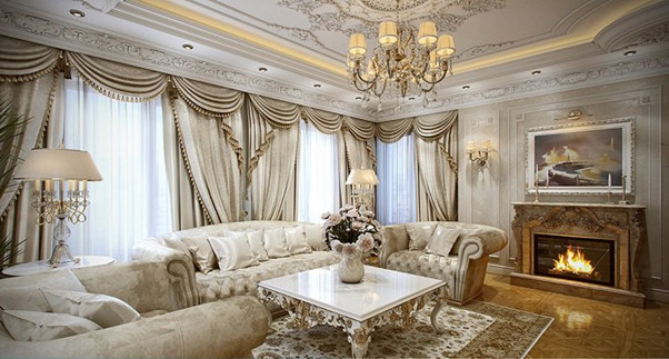 Không gian phòng khách theo phong cách cổ điển