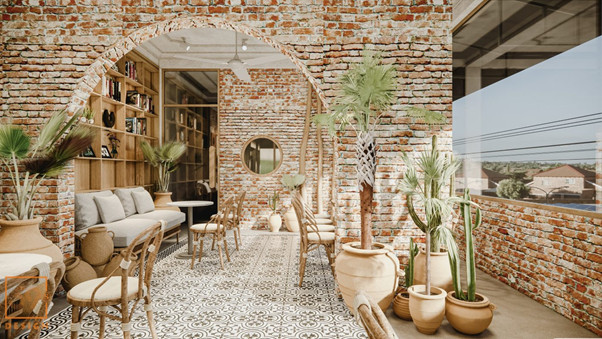 thiết kế nội thất Quán cafe theo phong cách nhiệt đới