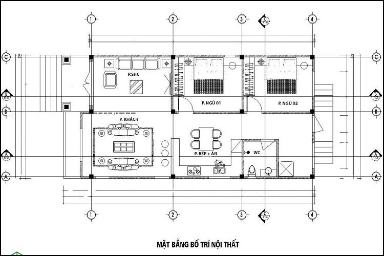 Mẫu nhà cấp 4 2 phòng ngủ đẹp và tiện lợi