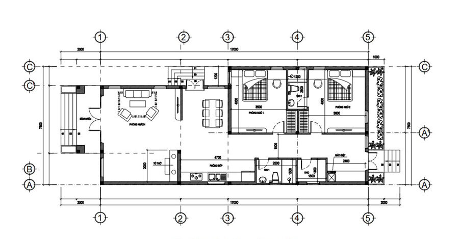 Mẫu nhà cấp 4 2 phòng ngủ đẹp và tiện lợi