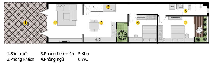 Mẫu nhà cấp 4 2 phòng ngủ đẹp và tiện lợi