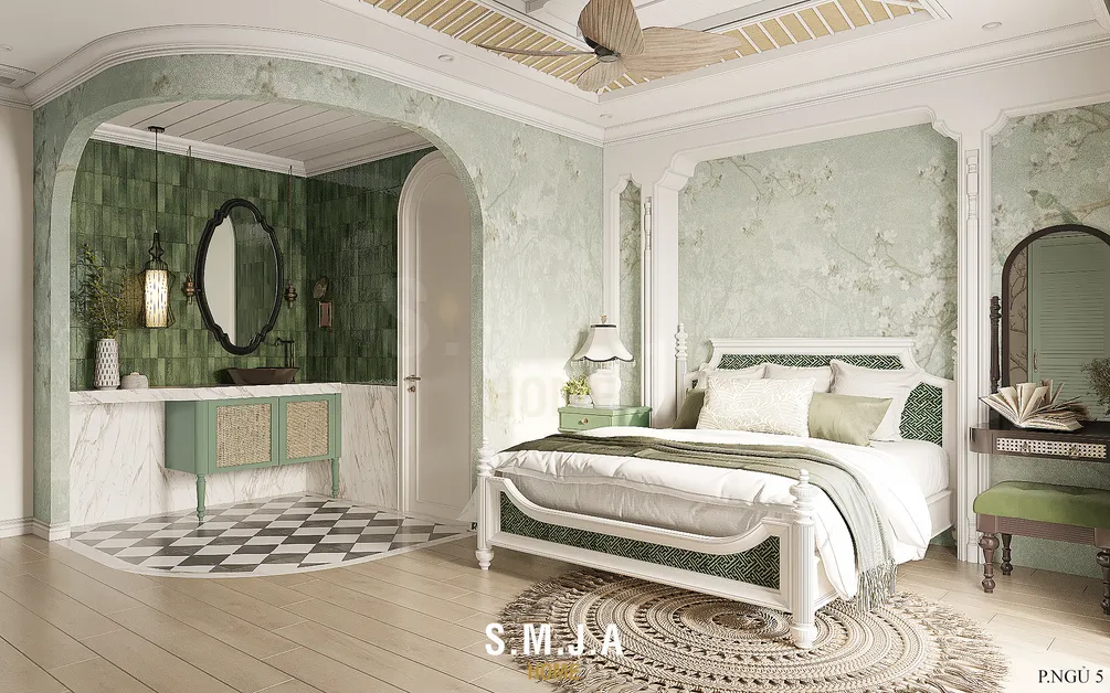 Góc Nhìn Nội Thất Phòng Ngủ Indochine: Sự Giao Thoa Giữa Tiện Nghi Và Nghệ Thuật