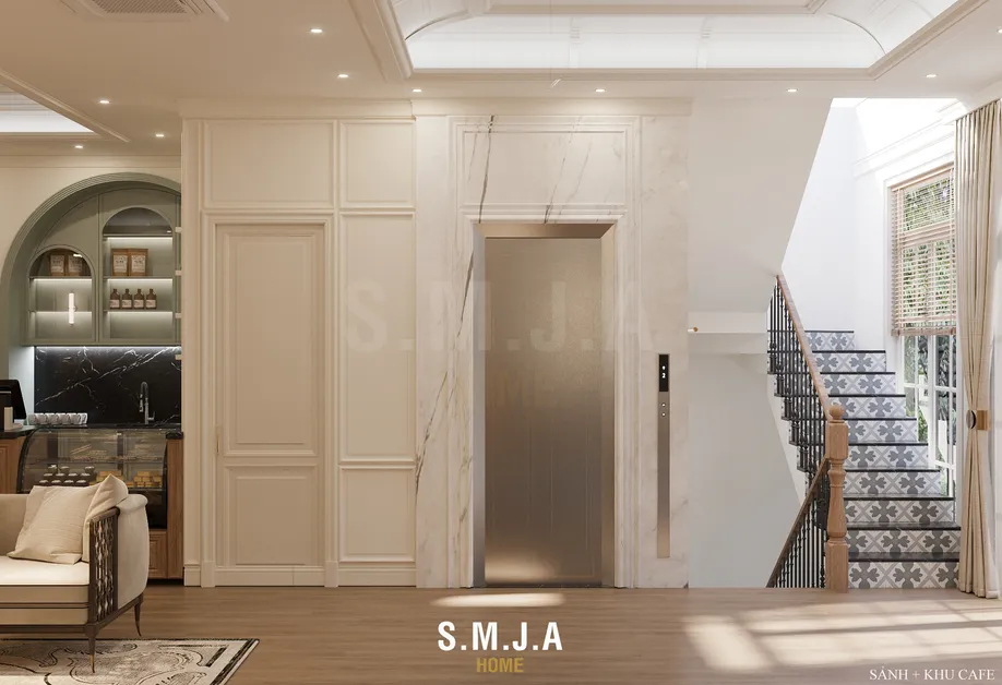 <span style="font-family: tahoma, arial, helvetica, sans-serif;">Góc sảnh chờ sang trọng kết hợp khu vực quầy cafe tiện dụng</span>