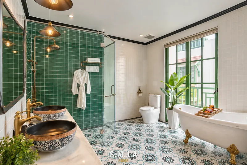 Thiết kế nội thất phòng tắm sang trọng phong cách Indochine