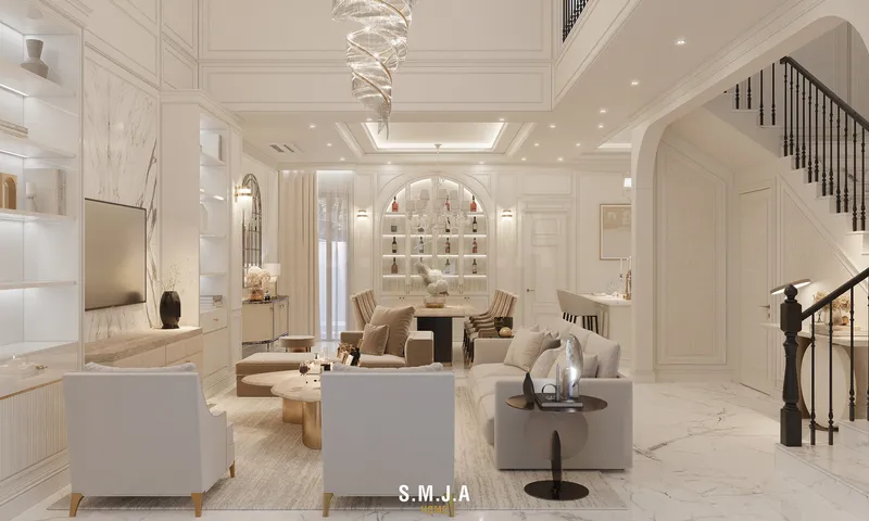 Thiết kế nội thất nhà phố 2 tầng – phòng khách và phòng ăn
